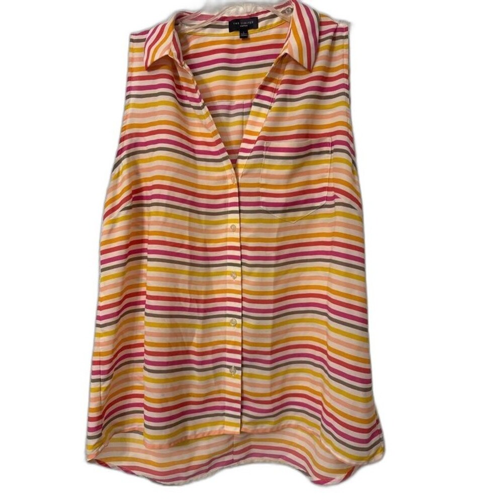 The Limited Ashton Sleeveless Striped Blouse Size L